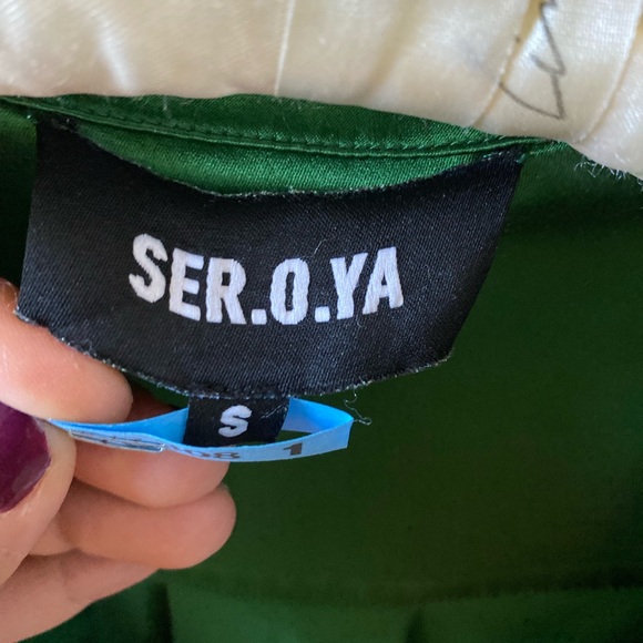 SER.O.YA Silk Midi Length Dress, deep green - Picture 8 of 16